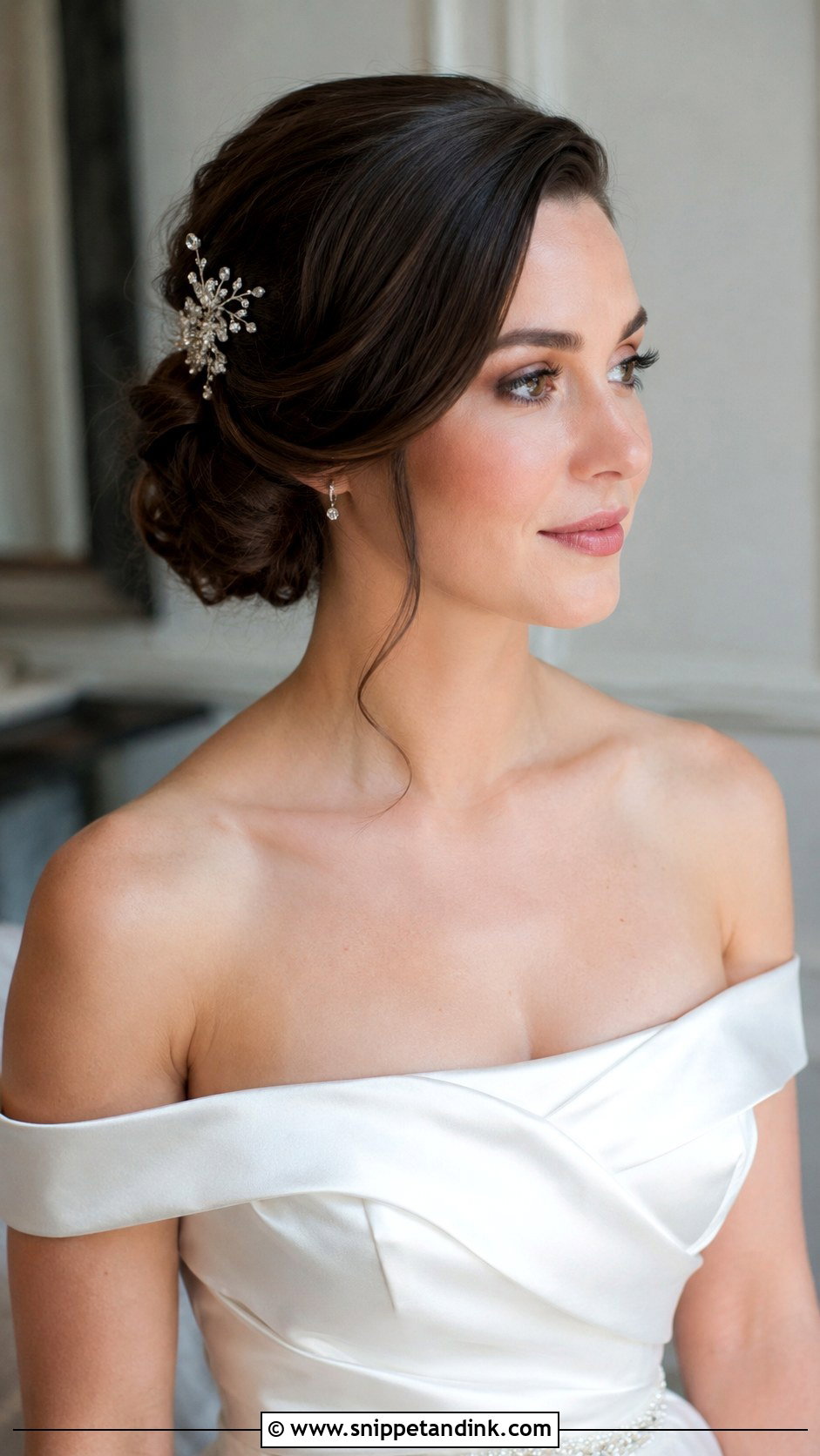 Side Parted Updo Wedding Hair for Round Face - Snippet and Ink - 25 Wedding Hair for Round Face Ideas