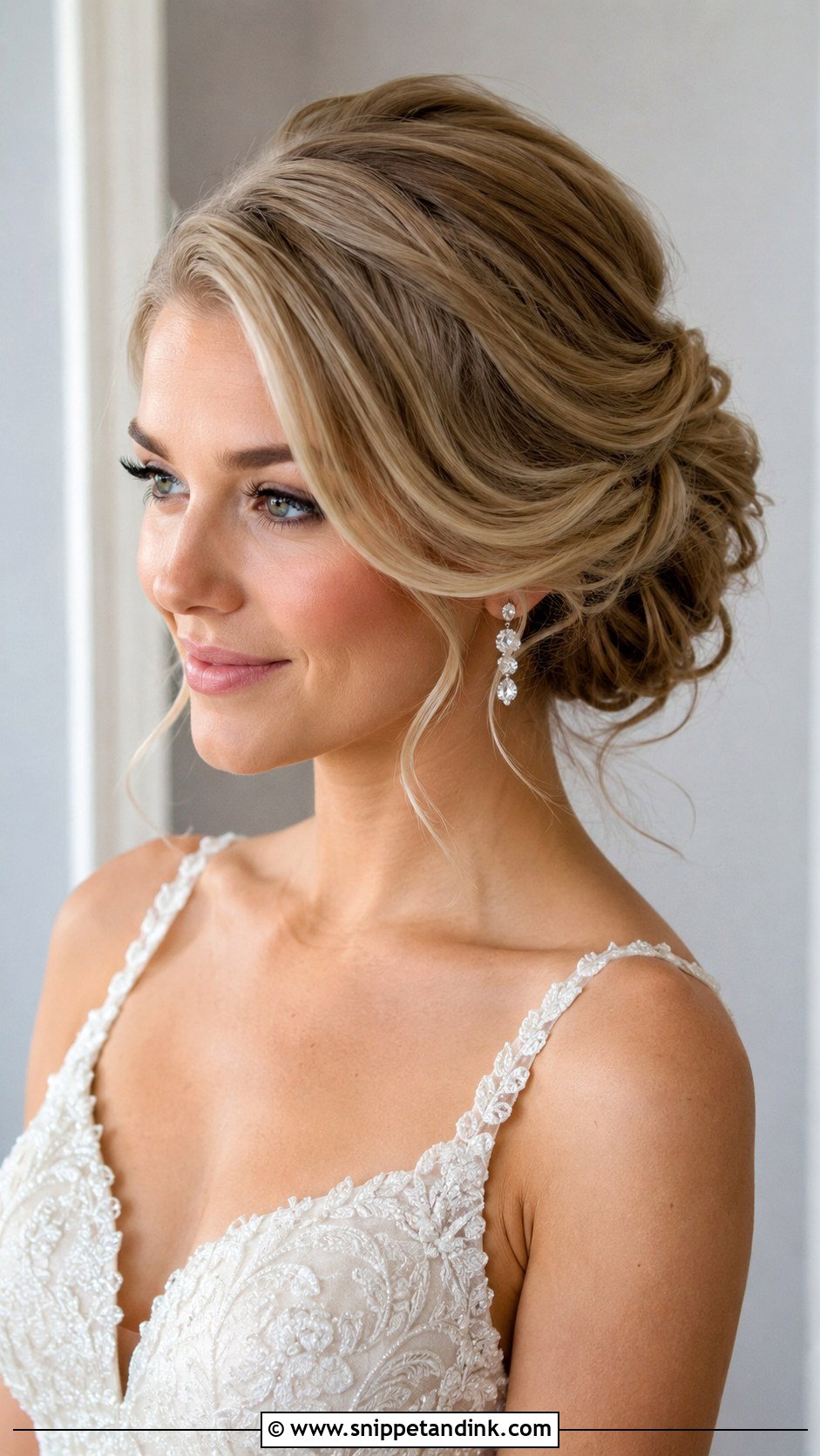 Side Parted Updo for Round Faces - Snippet and Ink - 25 Wedding Hairstyles for Round Faces