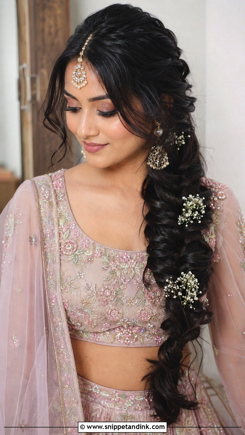 Side Partition Fishtail Braid - Snippet and Ink - 20 Side Partition Hairstyles Indian Wedding