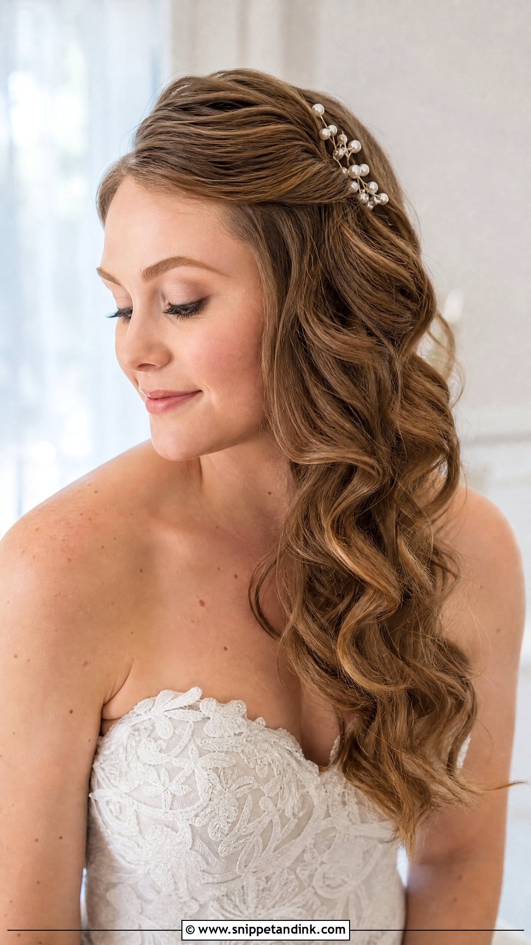 Side Pinned Curls - Snippet and Ink - 20 Side Wedding Hair Ideas