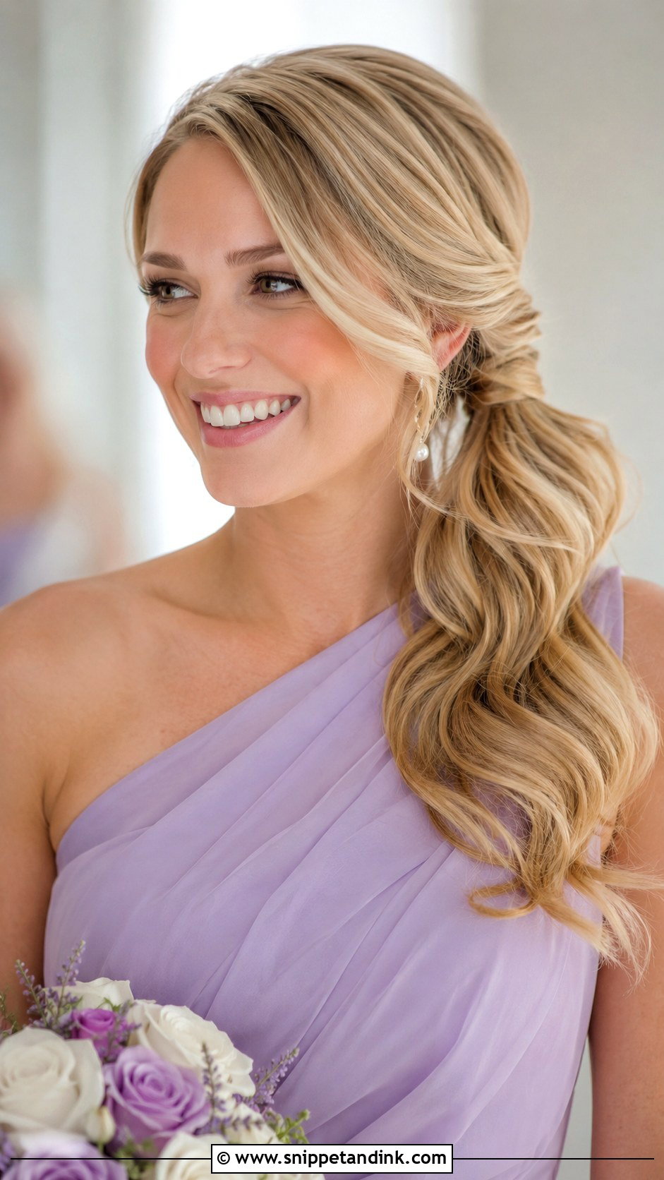 Side Ponytail Bridesmaid Hair - Snippet and Ink - 20 Bridesmaid Hair Pony Ideas