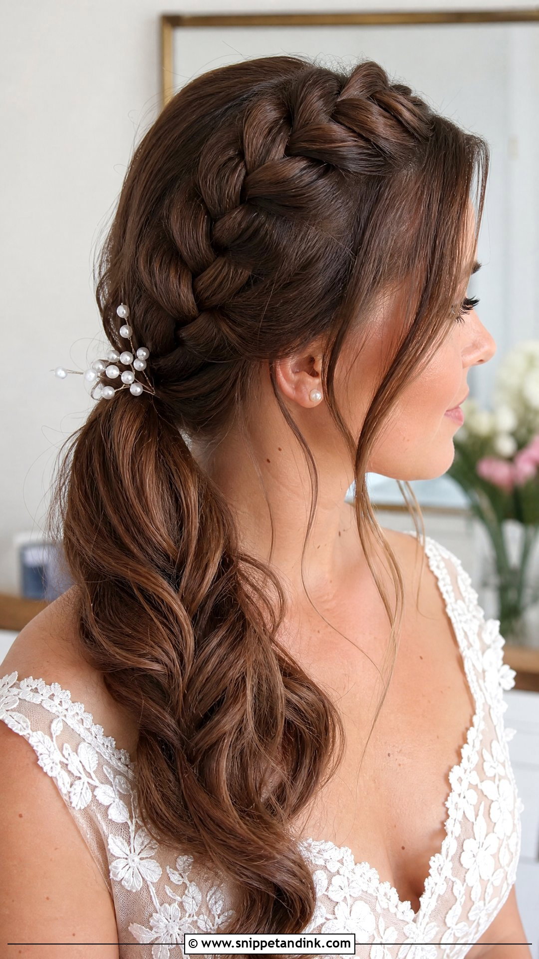 Side Ponytail With Dutch Braid - Snippet and Ink - 25 Side Ponytail Wedding Hairstyles