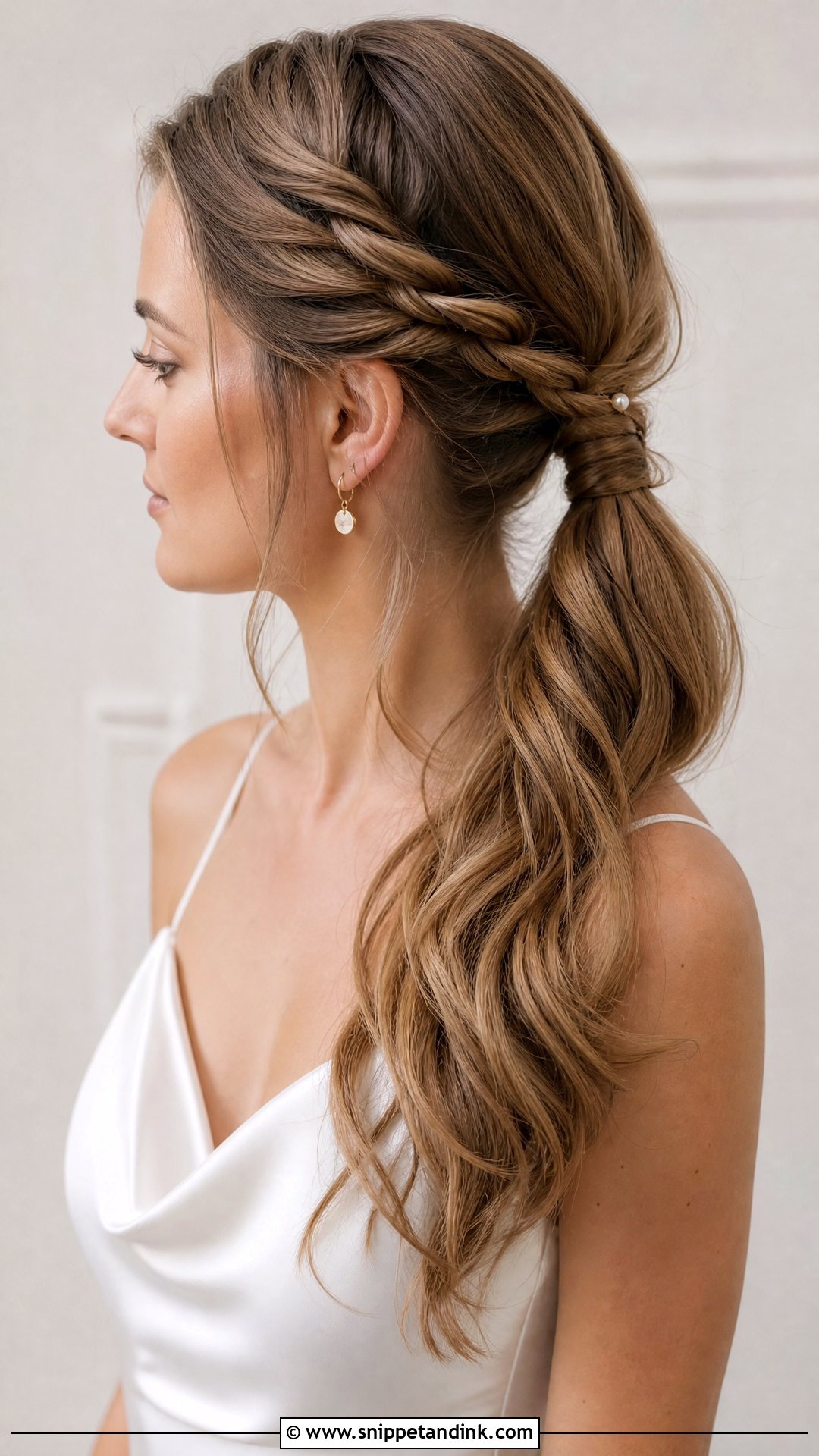 Side Ponytail With Rope Braid - Snippet and Ink - 25 Side Ponytail Wedding Hairstyles