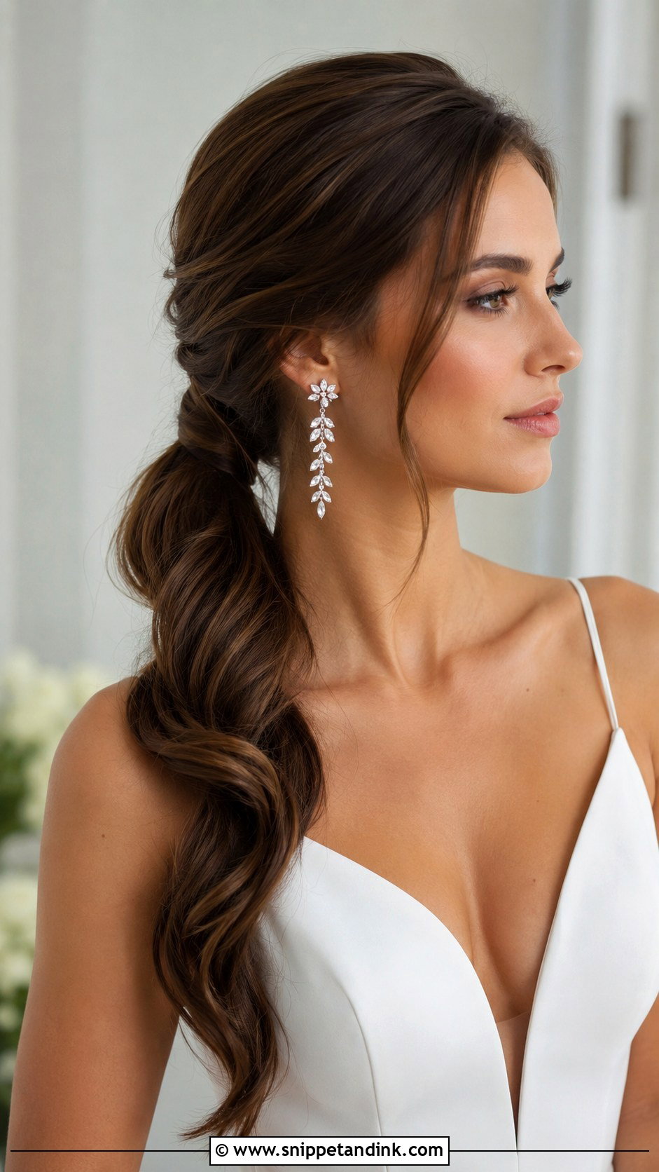 Side Ponytail With Soft Waves - Snippet and Ink - 30 Side Wedding Hairstyles