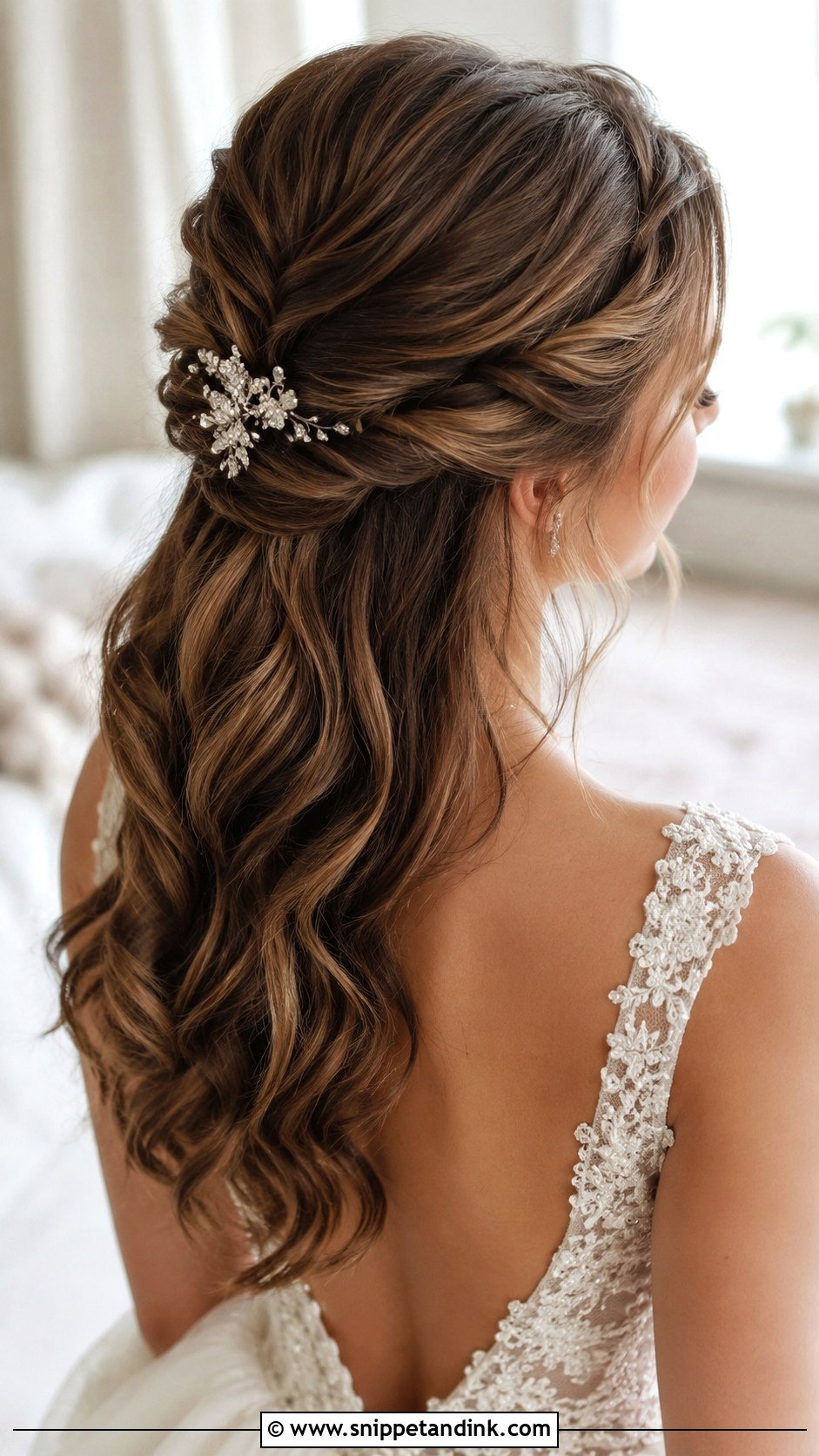 Side Ponytail With Soft Waves - Snippet and Ink - 20 Round Face Wedding Hairstyles