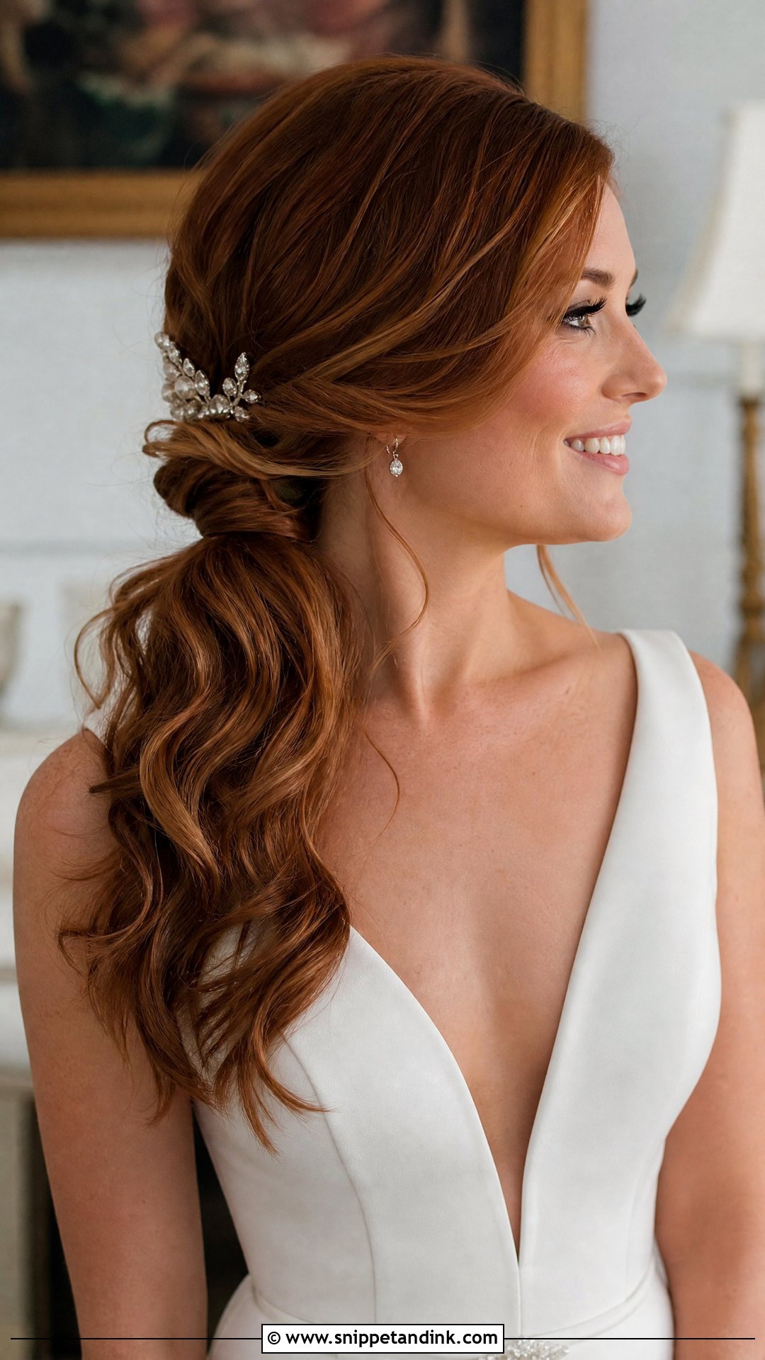 Side Ponytail With Waves - Snippet and Ink - 20 Side Wedding Hair Ideas