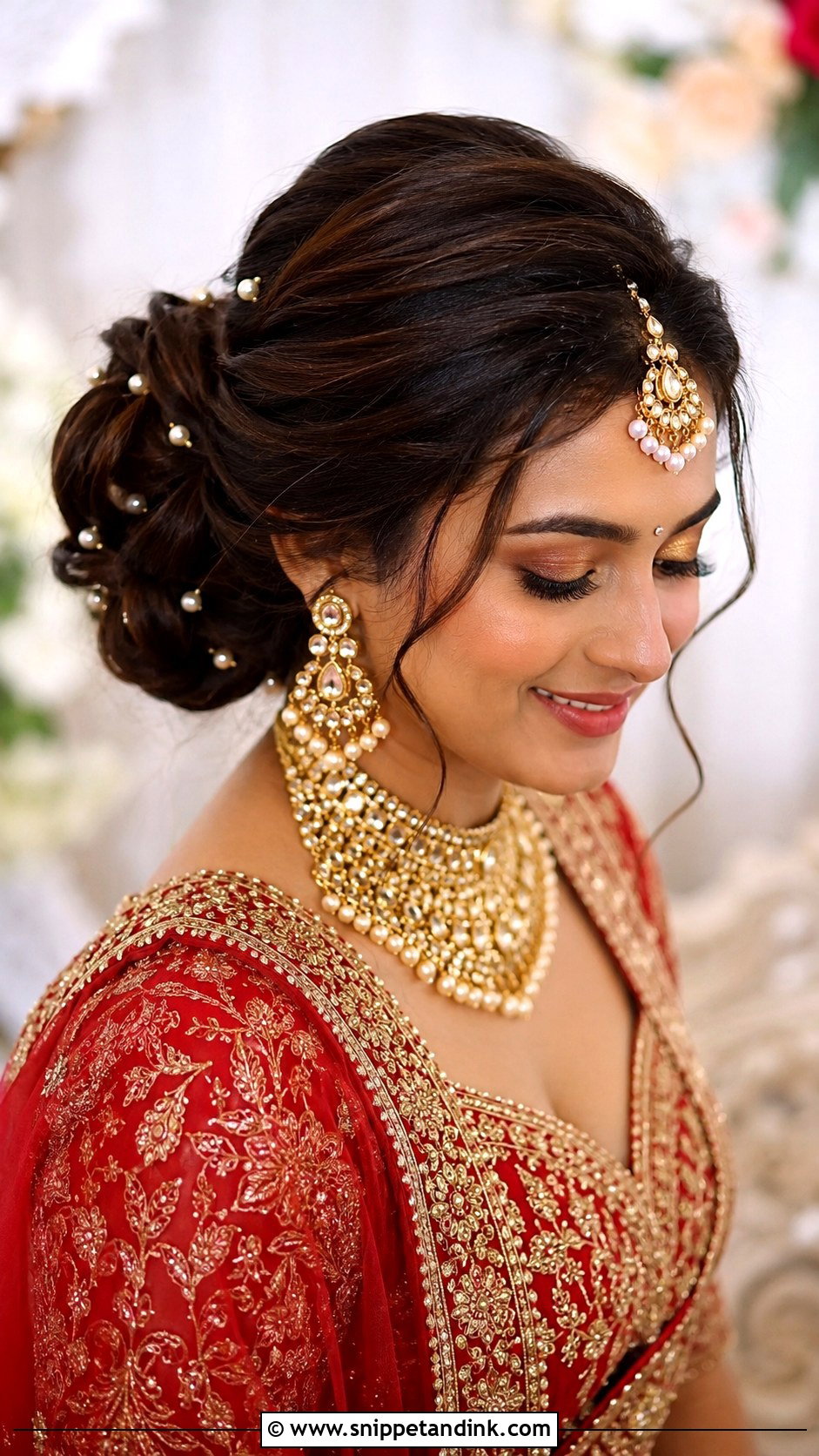 Side Puff Bridal Bun - Snippet and Ink - 15 Side Puff Hairstyles Indian Wedding