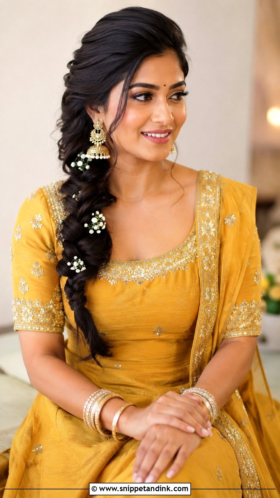 Side Puff Side Braid - Snippet and Ink - 15 Side Puff Hairstyles Indian Wedding