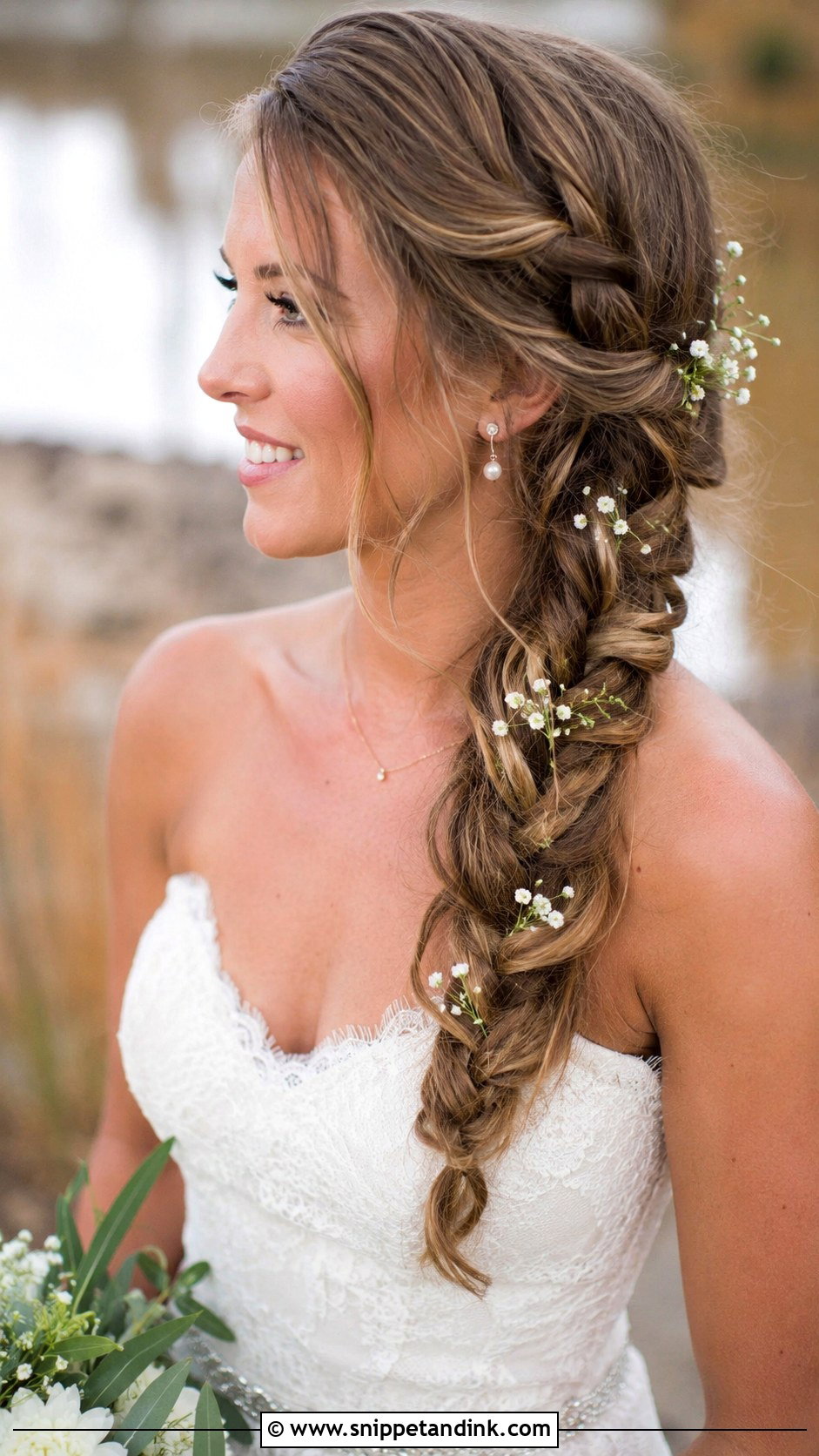 Side Rope Braid - Snippet and Ink - 30 One Sided Wedding Hairstyle Ideas