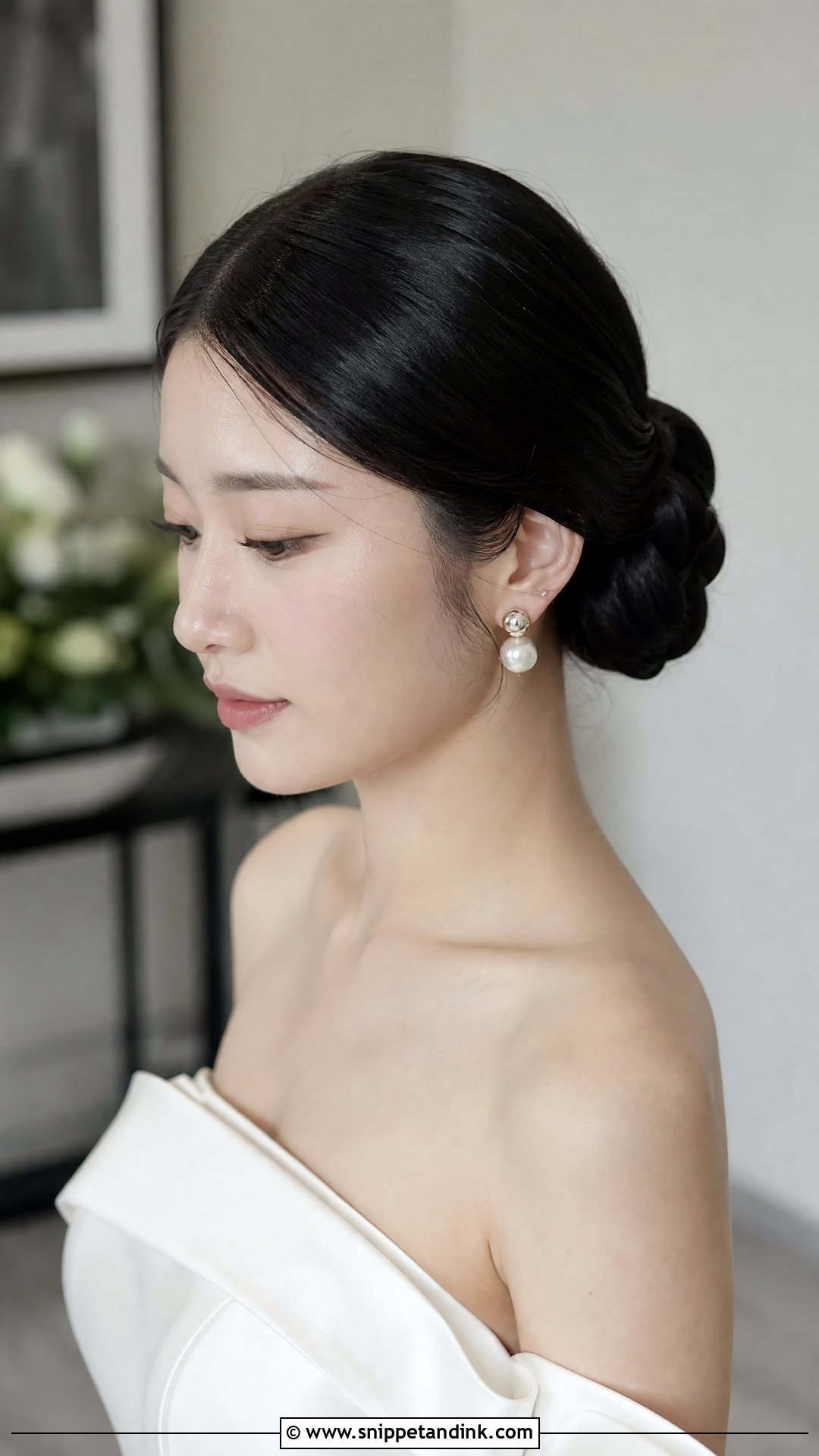 Side Sleek Low Bun - Snippet and Ink - 20 Side Wedding Hair Ideas