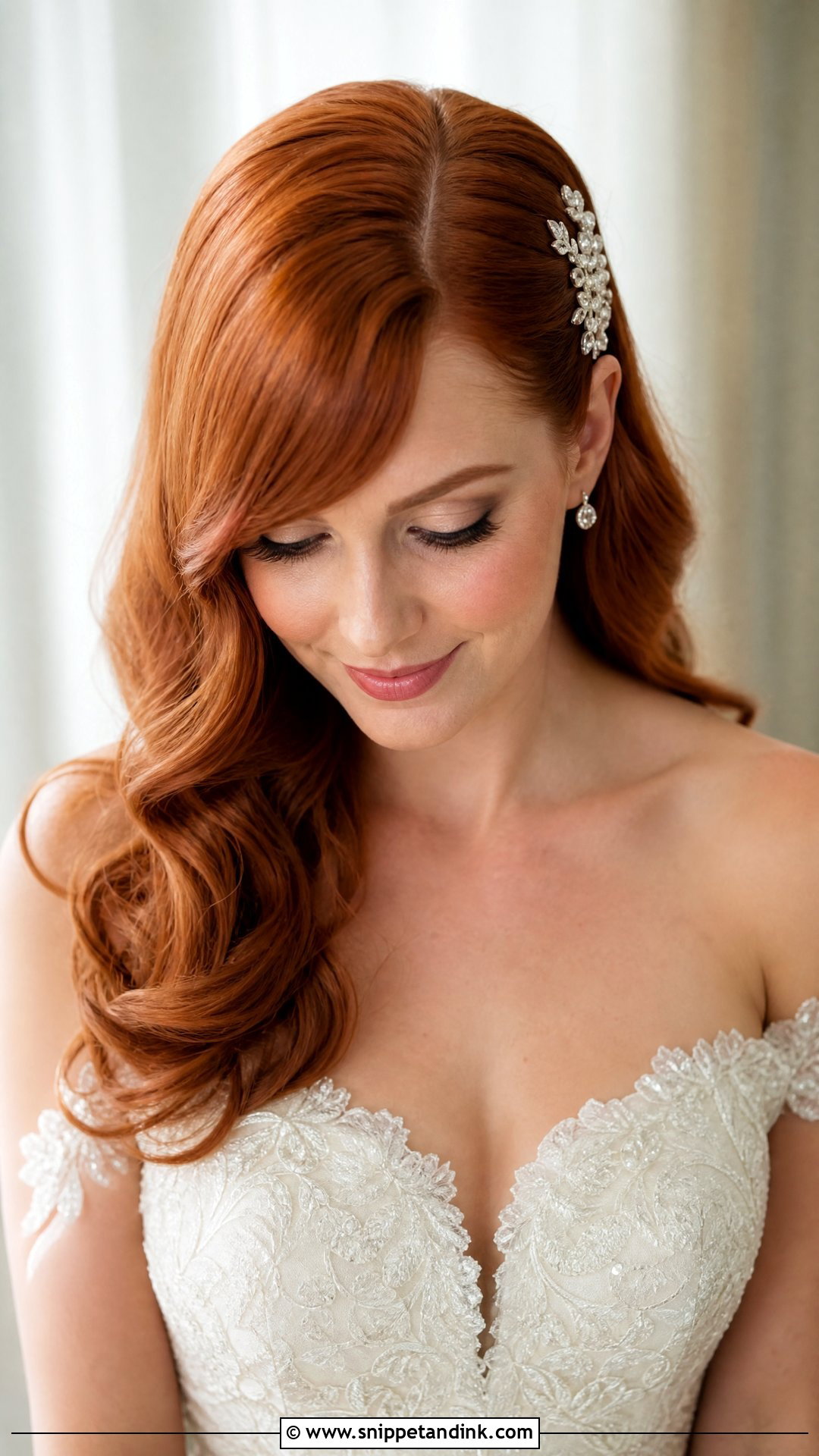 Side Swept Bangs Wedding Hair - Snippet and Ink - 15 Bride Hairstyles Bangs