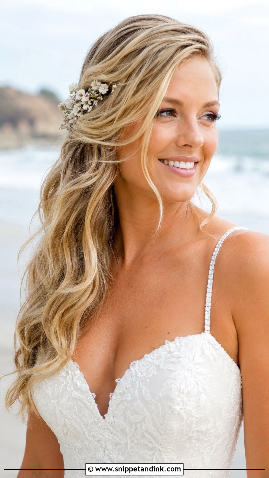 Side Swept Beach Waves - Snippet and Ink - 30 Side Wedding Hairstyles