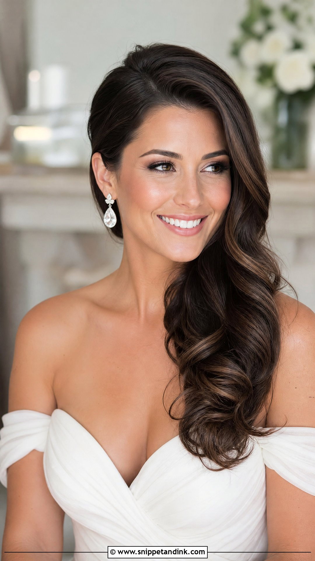 Side Swept Blowout - Snippet and Ink - 30 Bridal Blowout Hair Ideas