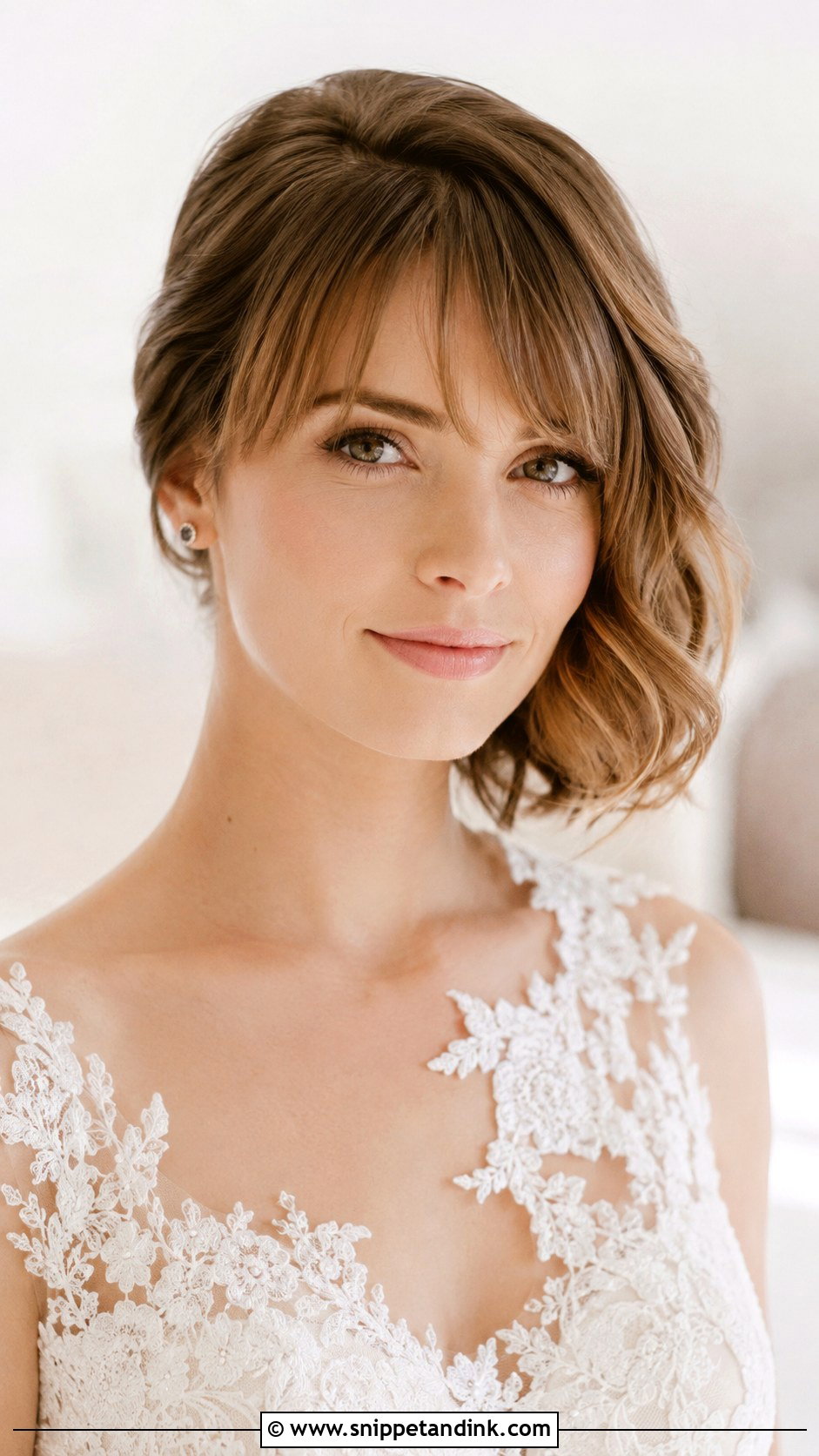 Side Swept Bob With Bangs - Snippet and Ink - 20 Short Hair Dos for Wedding Ideas