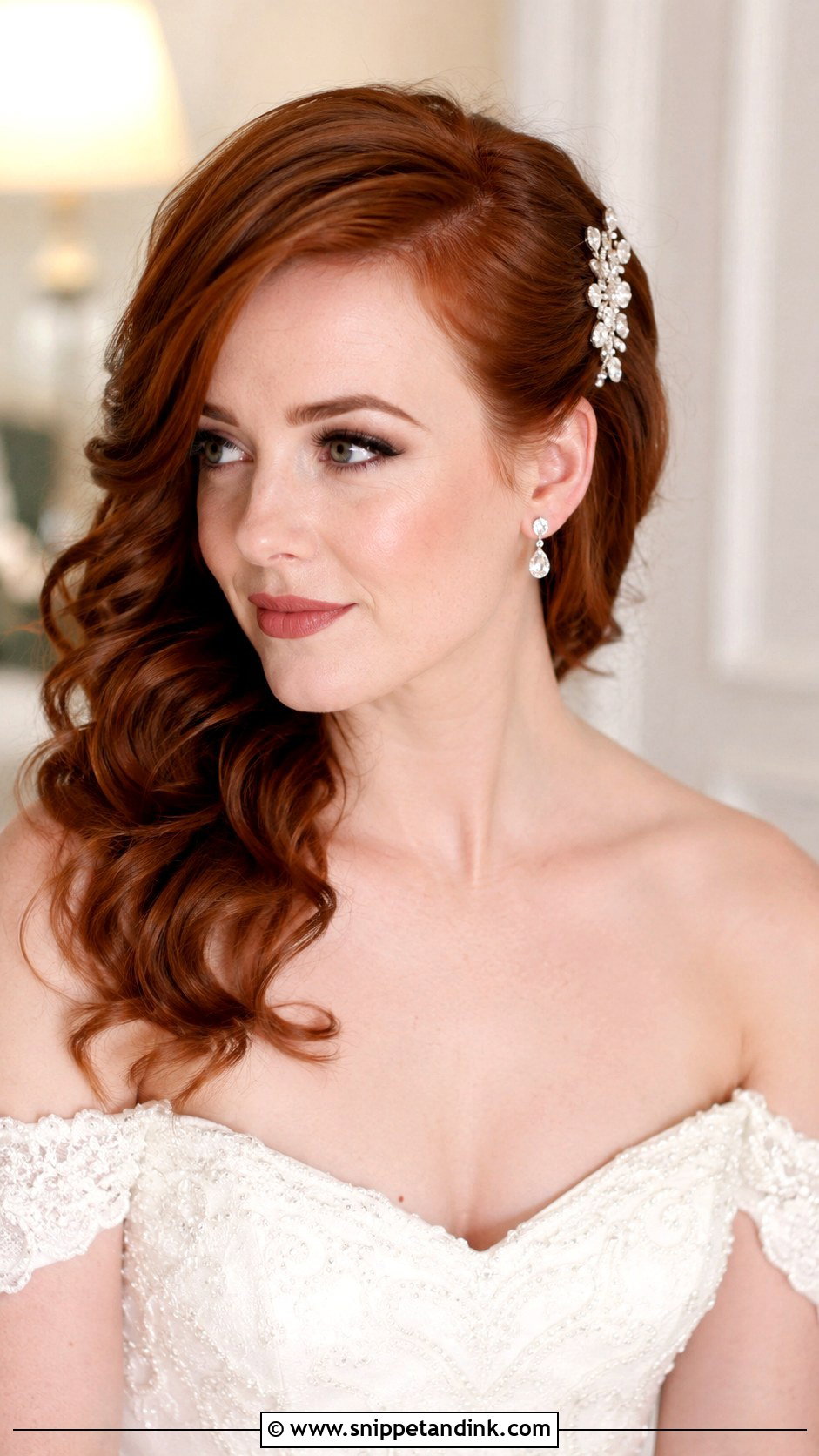 Side Swept Bob With Waves - Snippet and Ink - 35 Wedding Hairstyles for Short Hair