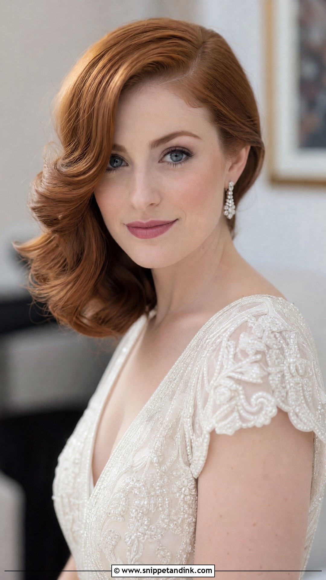 Side Swept Bob With Waves - Snippet and Ink - 20 Wedding Hair Short Length Ideas