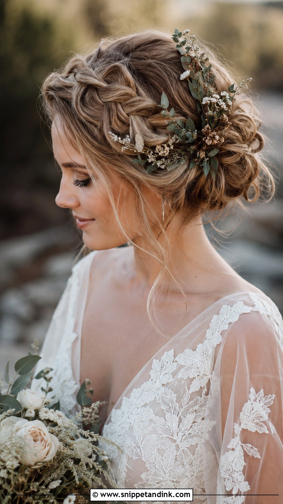 Side Swept Boho Braided Updo - Snippet and Ink - 20 Side Swept Wedding Hairstyles