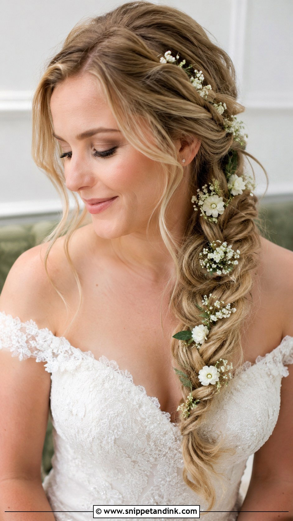 Side Swept Braid - Snippet and Ink - 20 Braided Bridal Hair Ideas