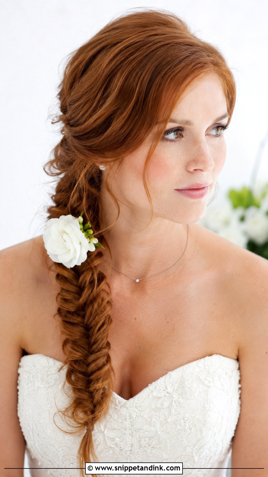 Side Swept Braid Over the Shoulder - Snippet and Ink - 20 Bridal Braids Hairstyles
