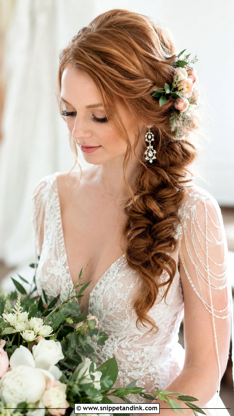 Side Swept Braid Wedding Hairstyle - Snippet and Ink - 20 Braids Hairstyles Wedding