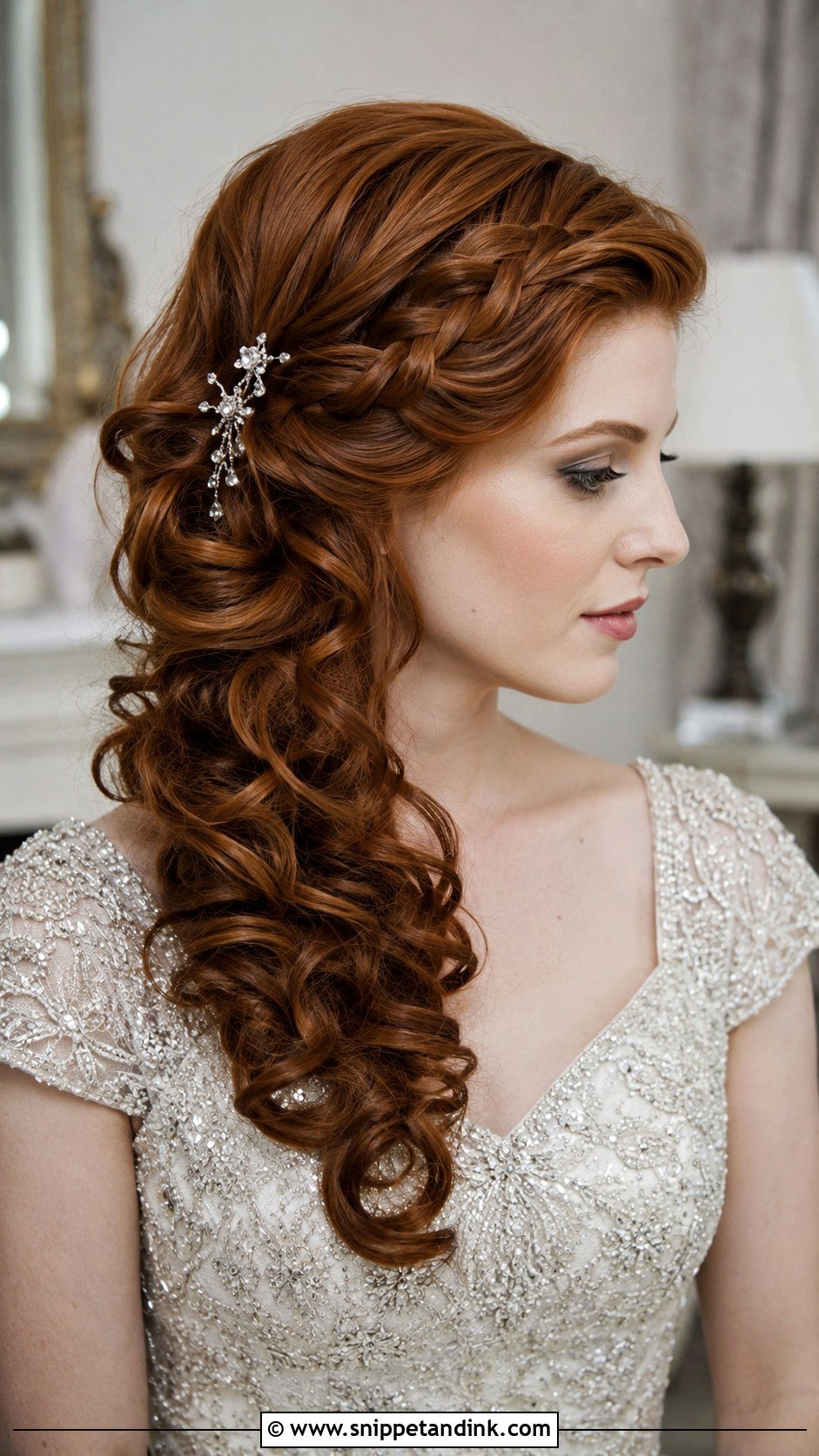Side Swept Braid With Curls - Snippet and Ink - 25 Braided Hairstyles for Bride