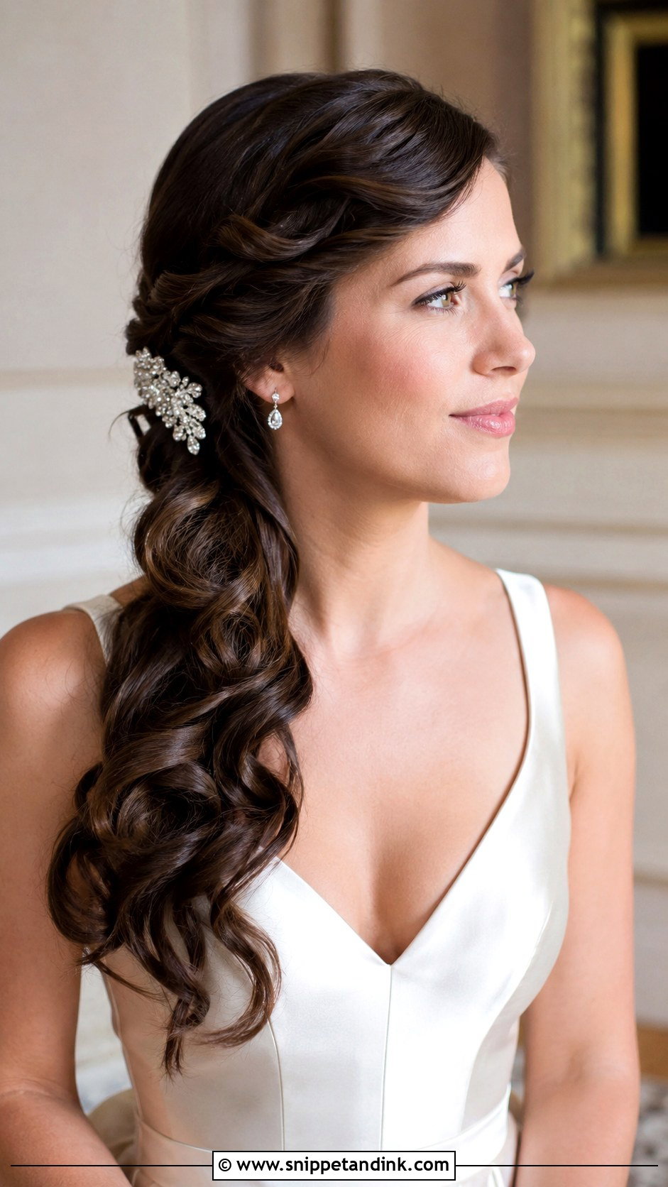 Side Swept Braid With Curls - Snippet and Ink - 20 Braid Hairstyle for Wedding Ideas