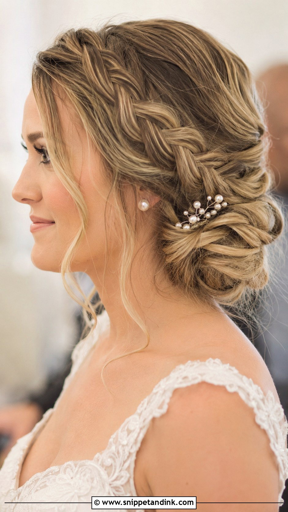 Side Swept Braided Bun - Snippet and Ink - 30 Side Wedding Hairstyles