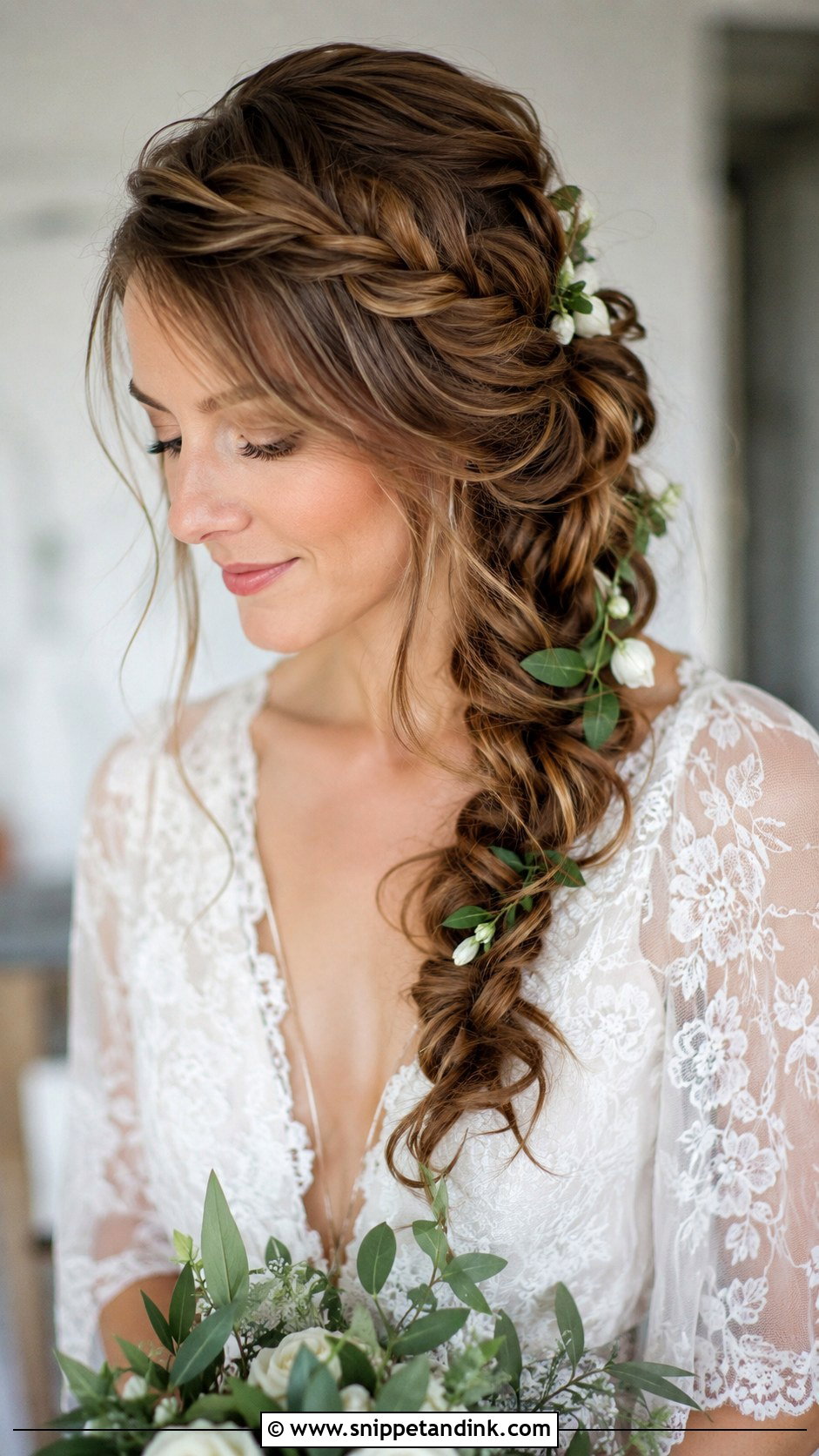 Side Swept Braided Updo - Snippet and Ink - 25 Side Swept Wedding Hair Ideas