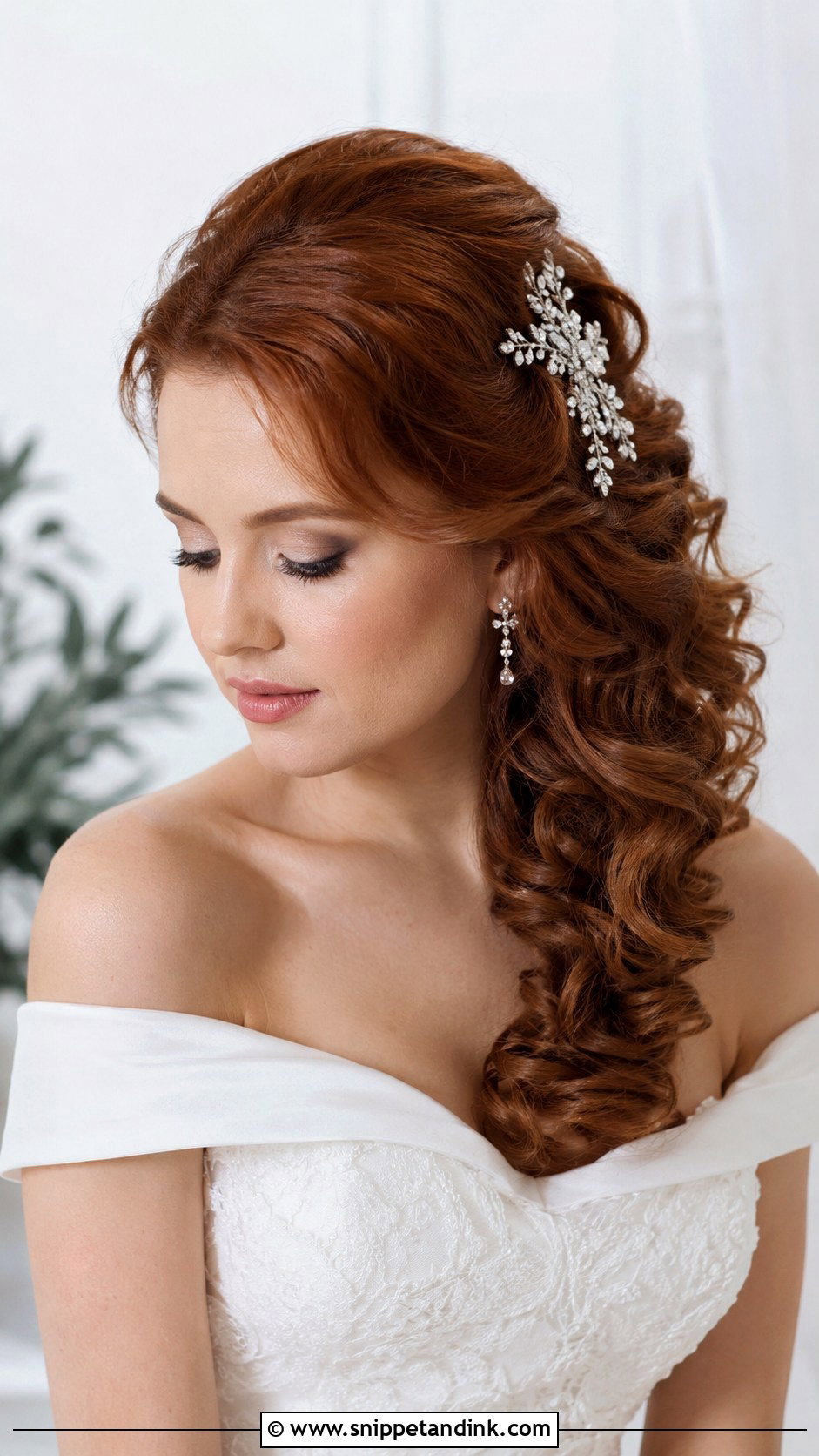 Side Swept Bridal Curls - Snippet and Ink - 25 Wedding Hairdos