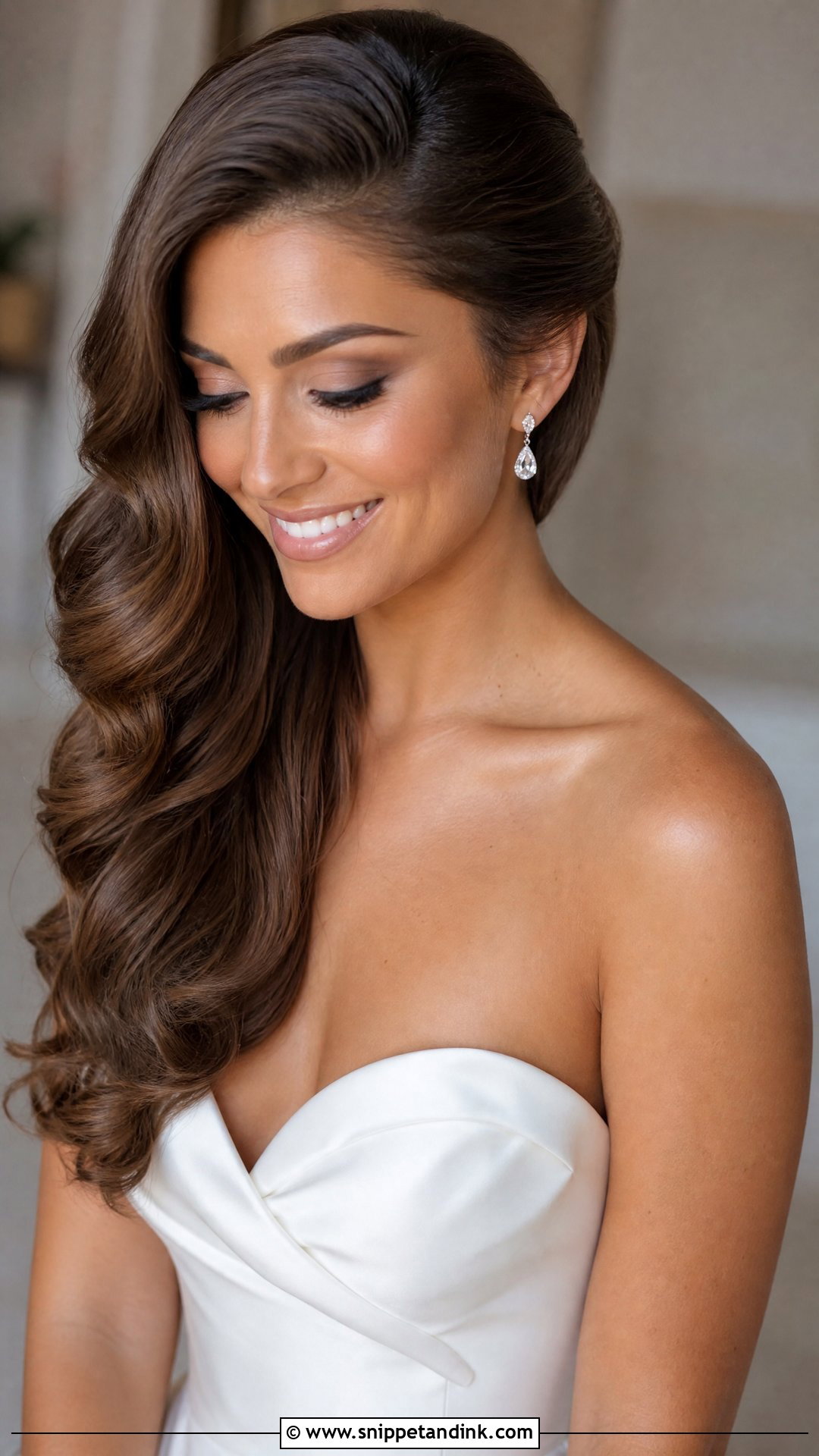 Side Swept Bridal Hair - Snippet and Ink - 15 Cute Bridal Hairstyles