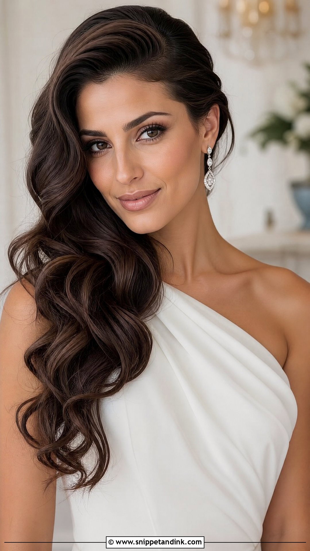 Side Swept Bridal Hair - Snippet and Ink - 15 Effortless Bridal Hair Ideas