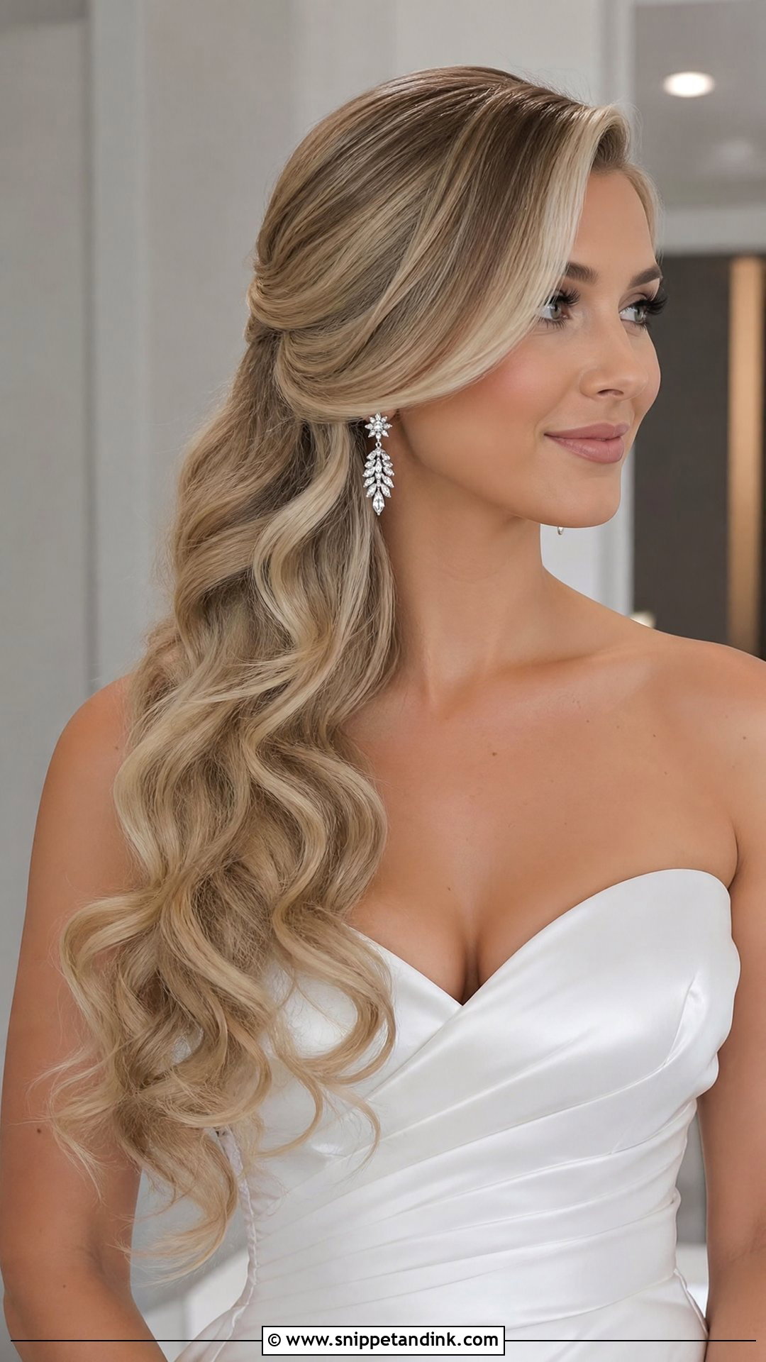 Side Swept Bridal Hair For Long Hair - Snippet and Ink - 15 Bridal Hair to the Side Ideas