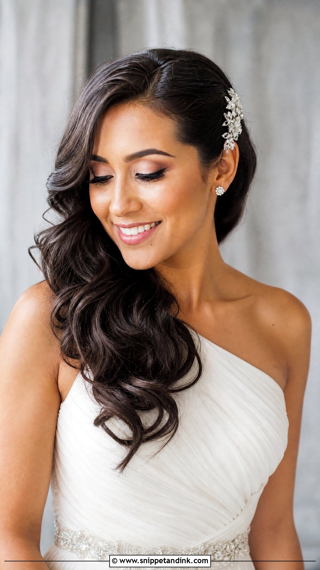 Side Swept Bridal Hair For Shoulder Length Hair - Snippet and Ink - 15 Bridal Hair for Shoulder Length Hair Ideas