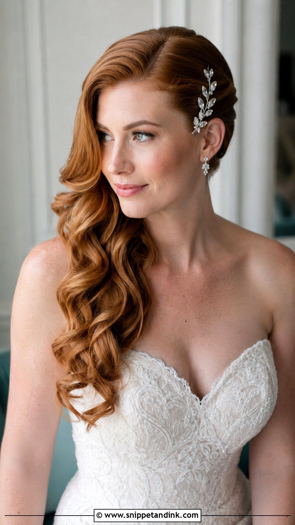 Side Swept Bridal Hairstyle - Snippet and Ink - 15 Trendy Bridal Hairstyles