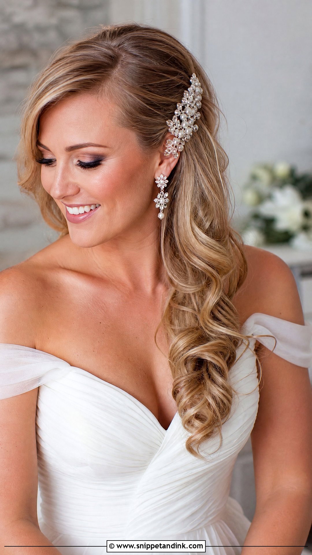 Side Swept Bridal Hairstyle - Snippet and Ink - 20 Western Bride Hairstyles