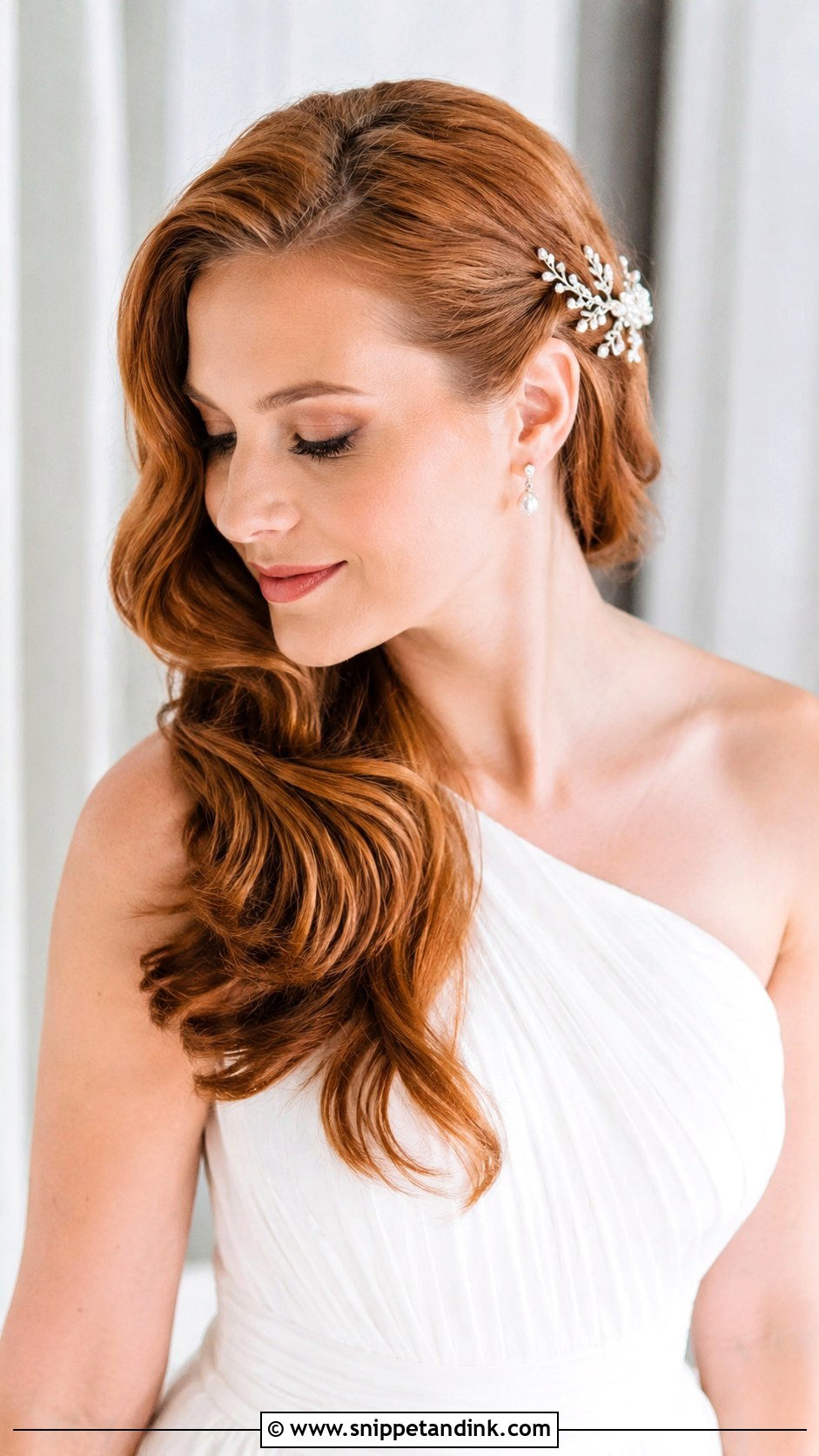 Side Swept Bridal Hairstyle - Snippet and Ink - 25 2025 Bride Hairstyles