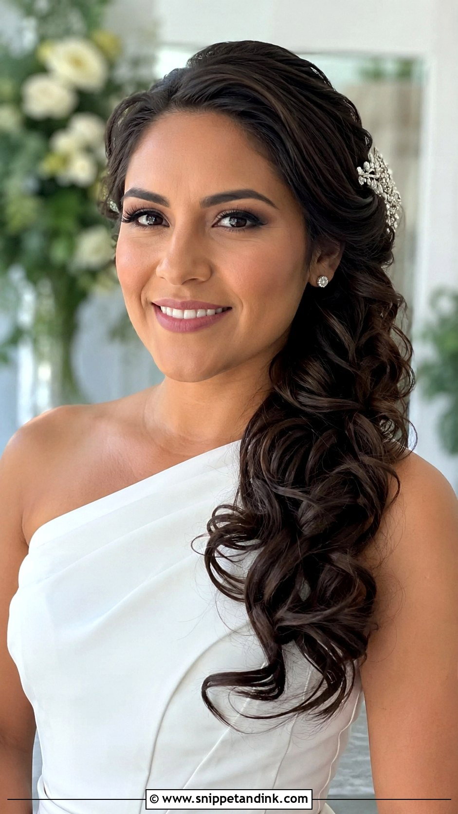 Side Swept Bridal Ponytail - Snippet and Ink - 30 Bridal Ponytail Hairstyles
