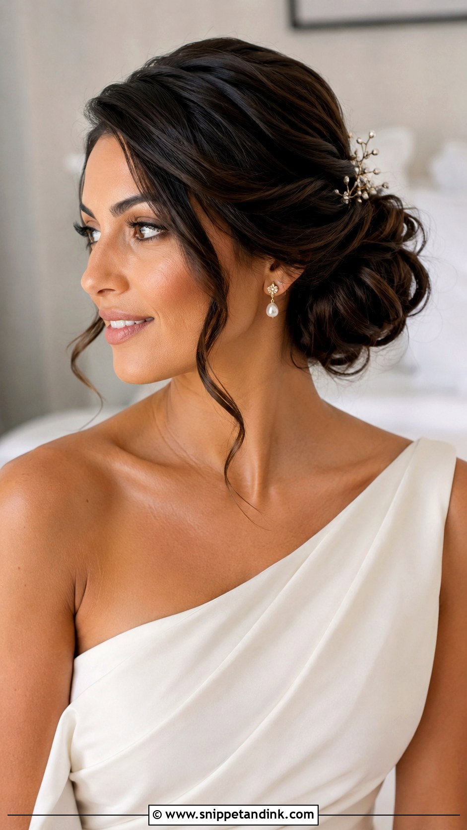 Side Swept Bridal Updo - Snippet and Ink - 15 Modern Bridal Updo Ideas