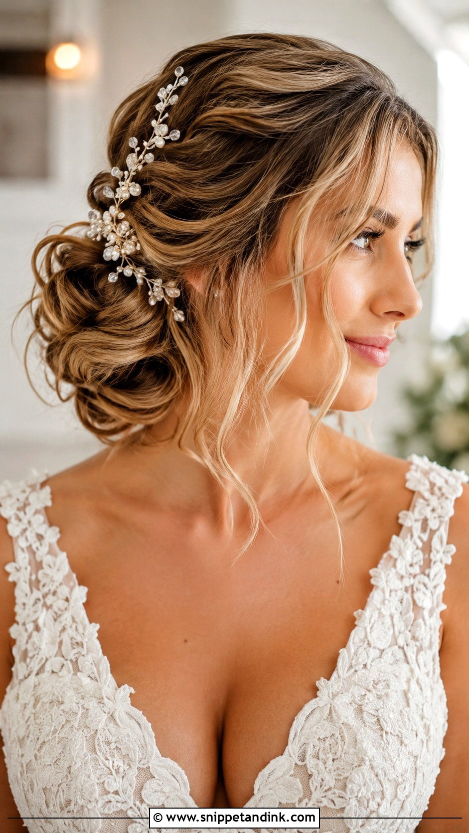 Side Swept Bridal Updo - Snippet and Ink - 15 One Side Bridal Hairstyle Ideas