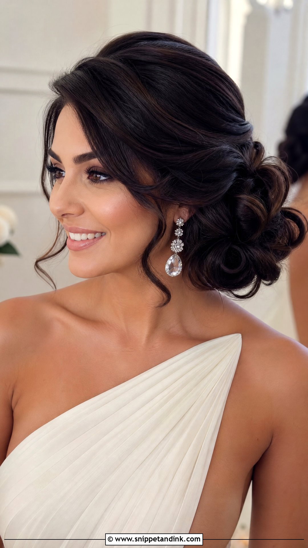 Side Swept Bridal Updo - Snippet and Ink - 15 Elegant Bridal Updos for Long Hair