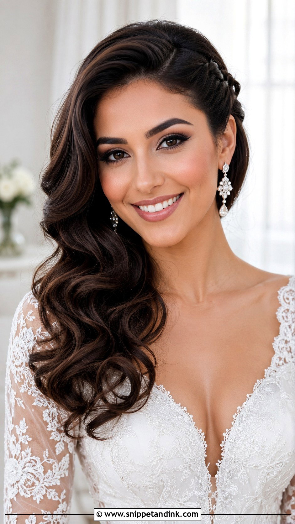 Side Swept Bridal Waves - Snippet and Ink - 20 Hair Ideas for Bride