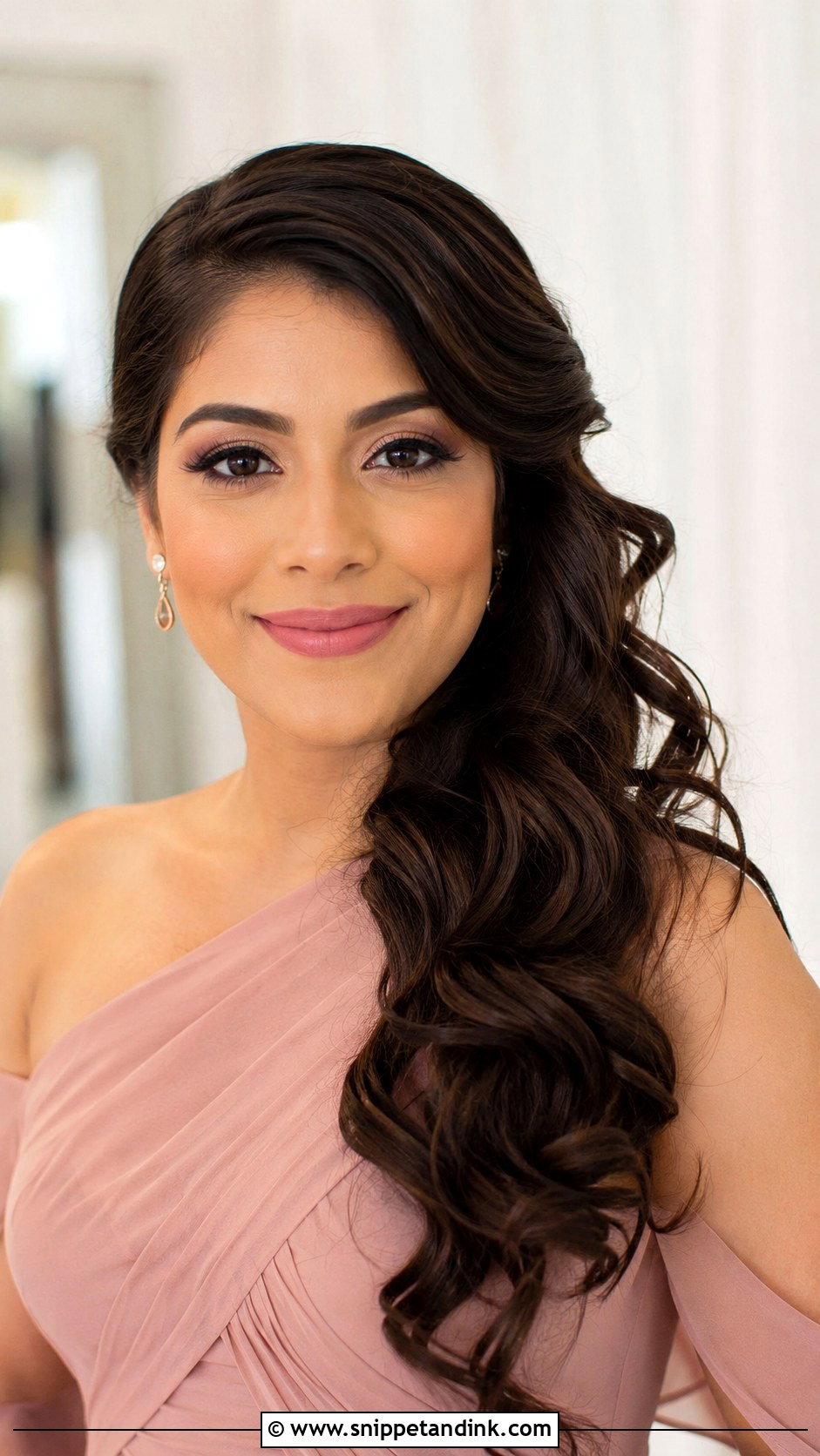 Side Swept Bridesmaid Hair - Snippet and Ink - 20 Hair Ideas for Wedding Bridesmaid