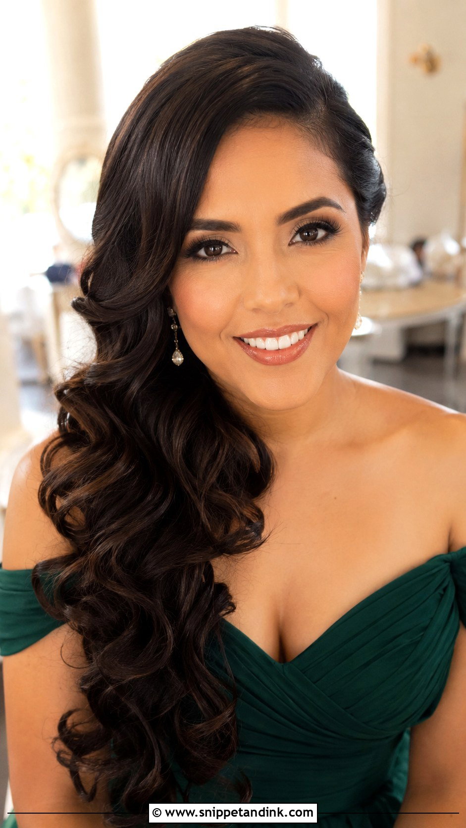 Side Swept Bridesmaid Hair - Snippet and Ink - 20 Wedding Bridesmaids Hair Ideas