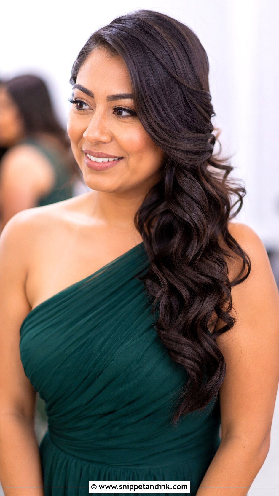 Side Swept Bridesmaid Hair - Snippet and Ink - 20 Wedding Hair Ideas for Bridesmaids