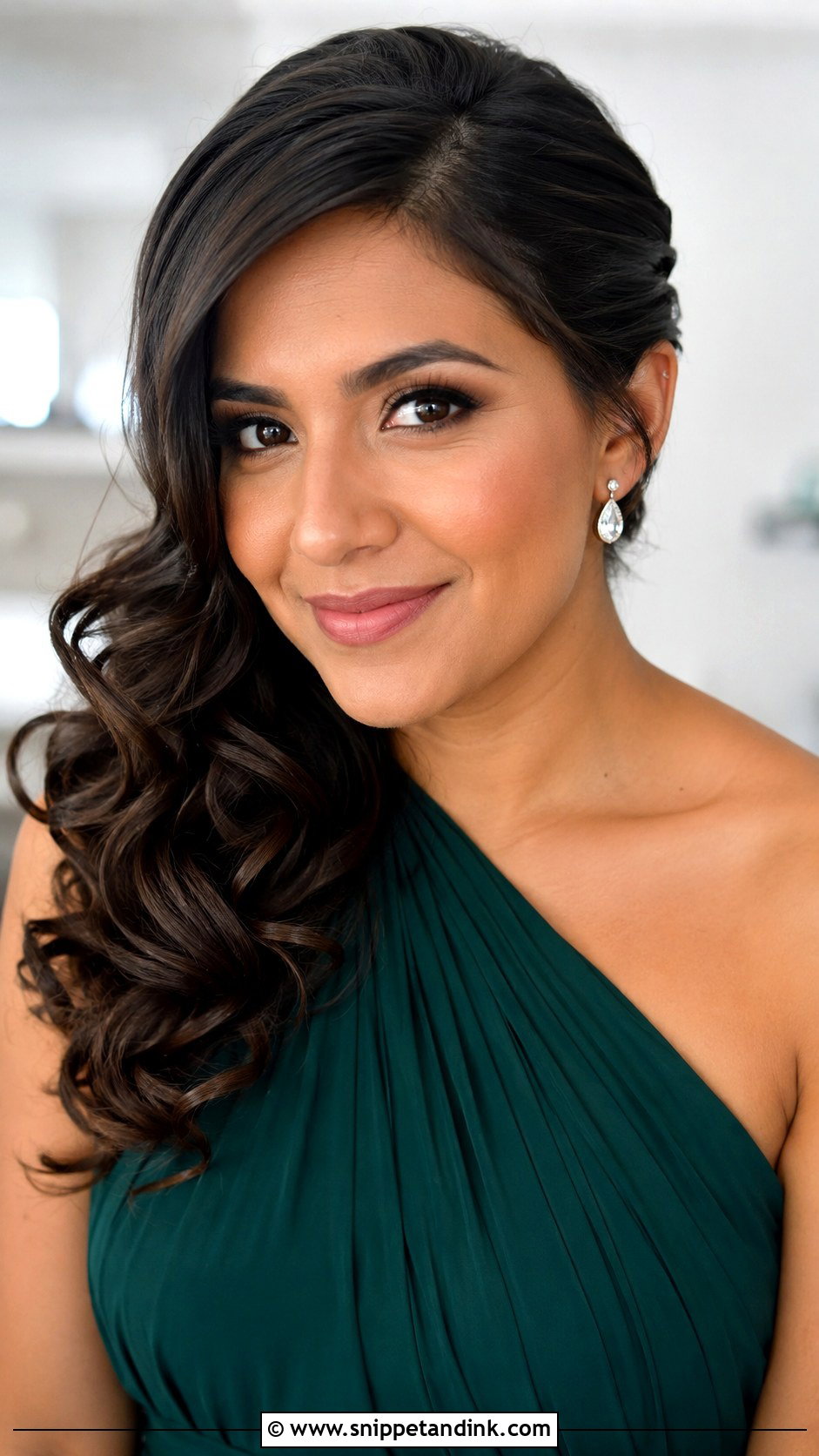 Side Swept Bridesmaid Hair - Snippet and Ink - 25 Wedding Hair for Bridesmaids Ideas