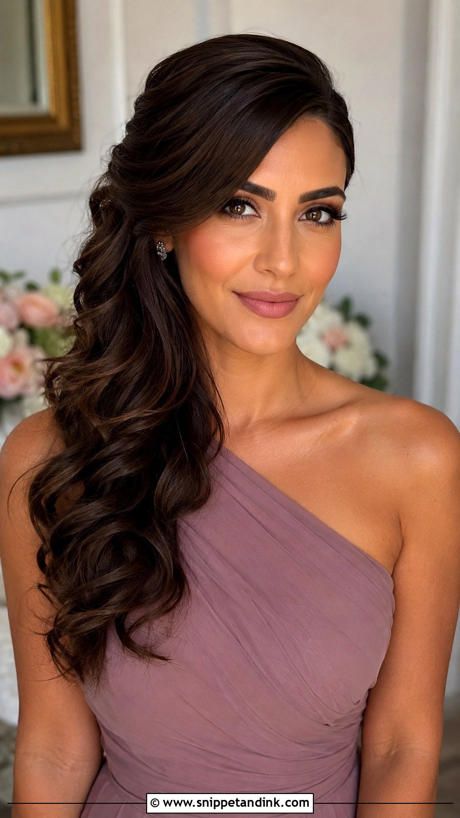 Side Swept Bridesmaid Hairstyle For Long Hair - Snippet and Ink - 25 Bridesmaid Hairstyles Long Hair