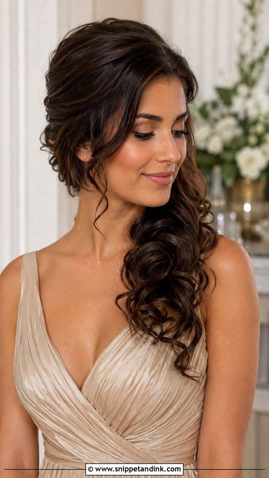 Side Swept Bridesmaid Hairstyle For Medium Hair - Snippet and Ink - 20 Bridesmaid Hairstyles Mid Length