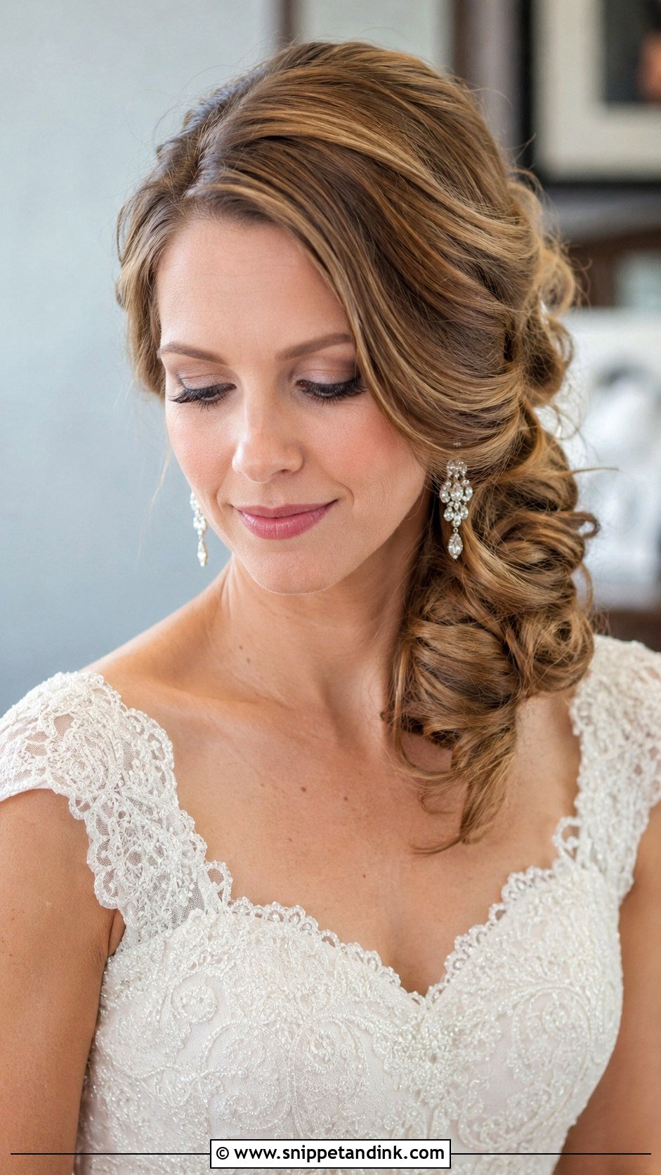 Side Swept Bun for Brides - Snippet and Ink - 25 Bride Hair Bun Ideas