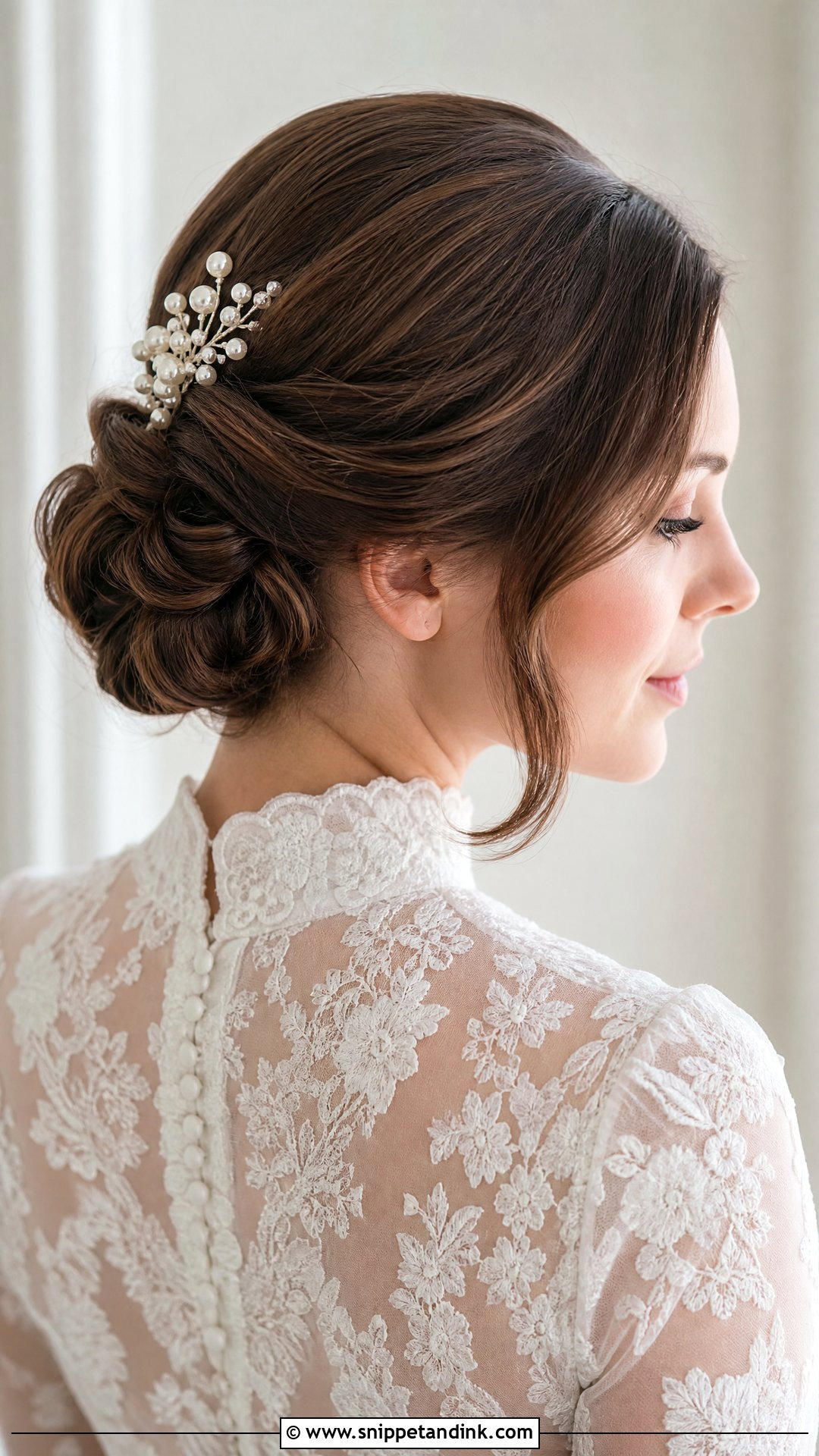 Side Swept Chignon - Snippet and Ink - 20 Wedding Siders Hairstyle Ideas