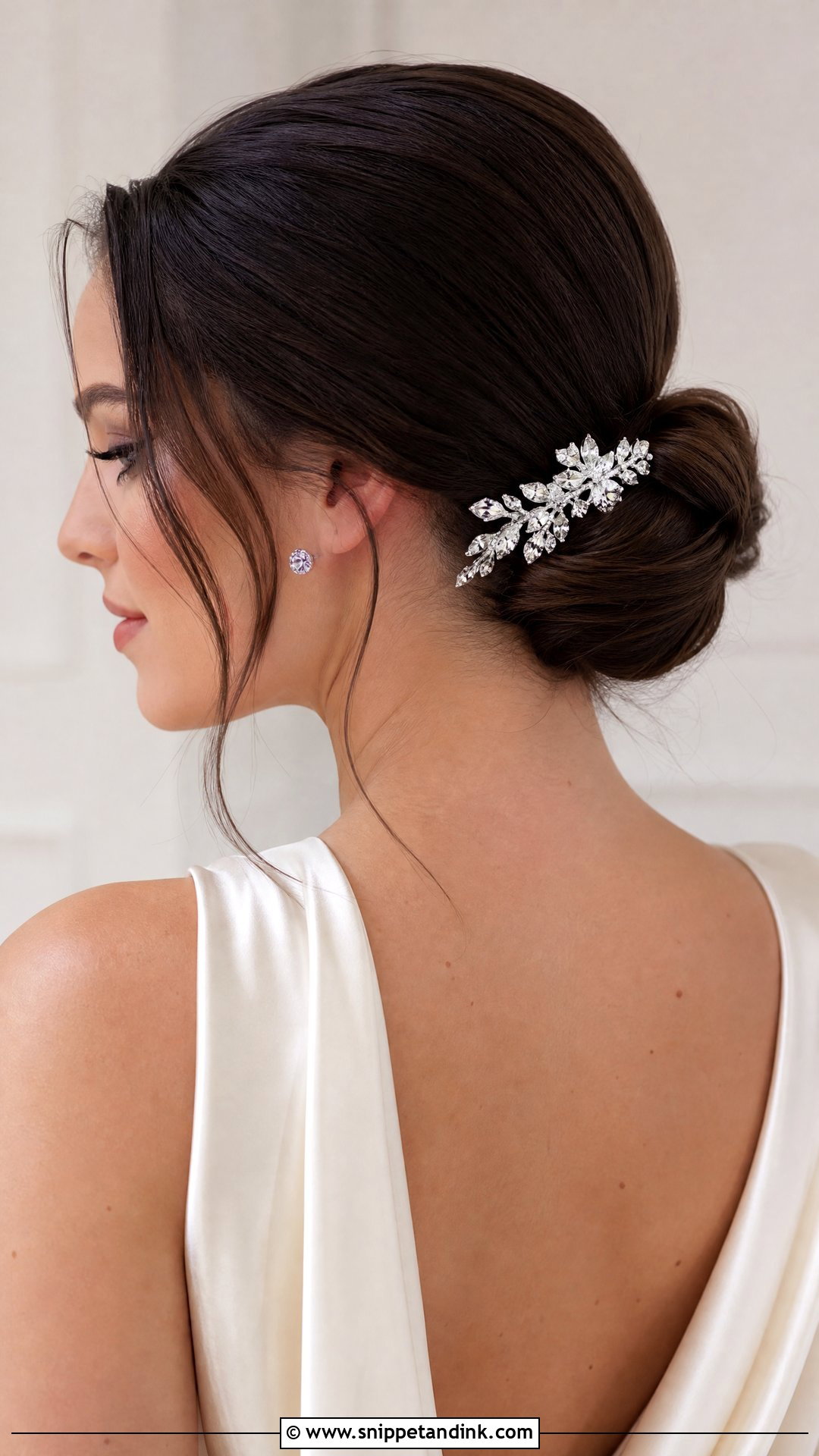 Side Swept Chignon Wedding Hairstyle - Snippet and Ink - 20 Sideswept Wedding Hair Ideas